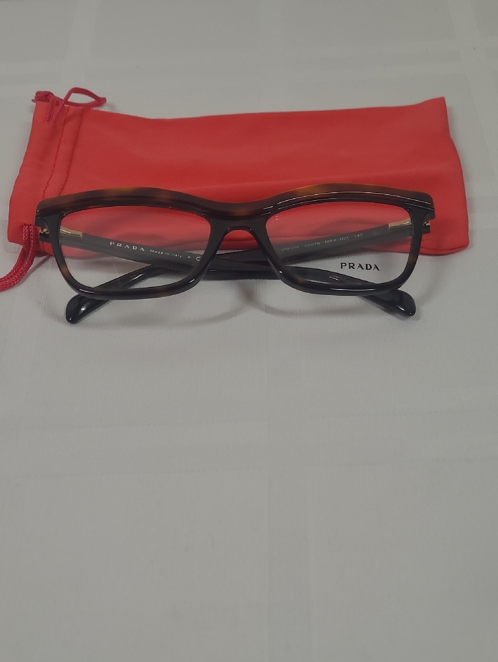 Prada Brown Tortoise Rectangular Women's Glasses